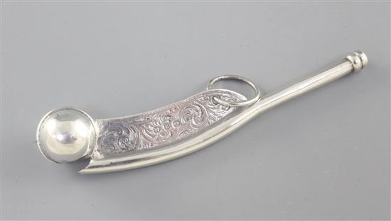 A Victorian silver bosuns call, Length 117mm Weight 18grms